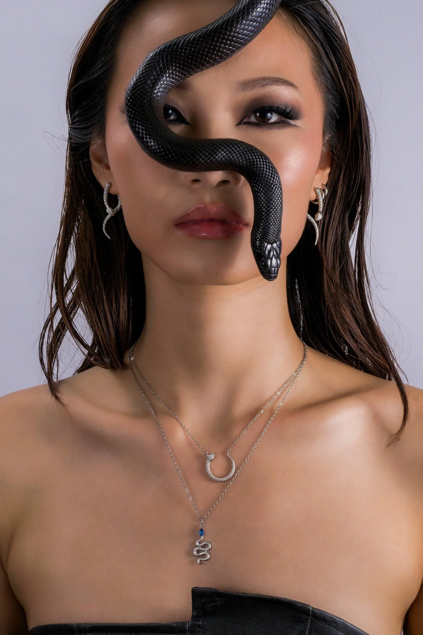 Blue Gem Snake Necklace - Image 2