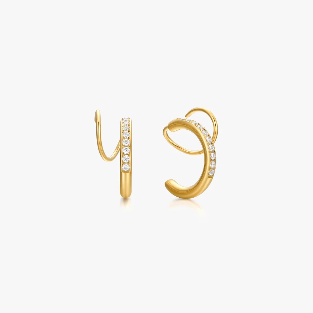 Crystal Aria Faux Double Hoops - Image 4