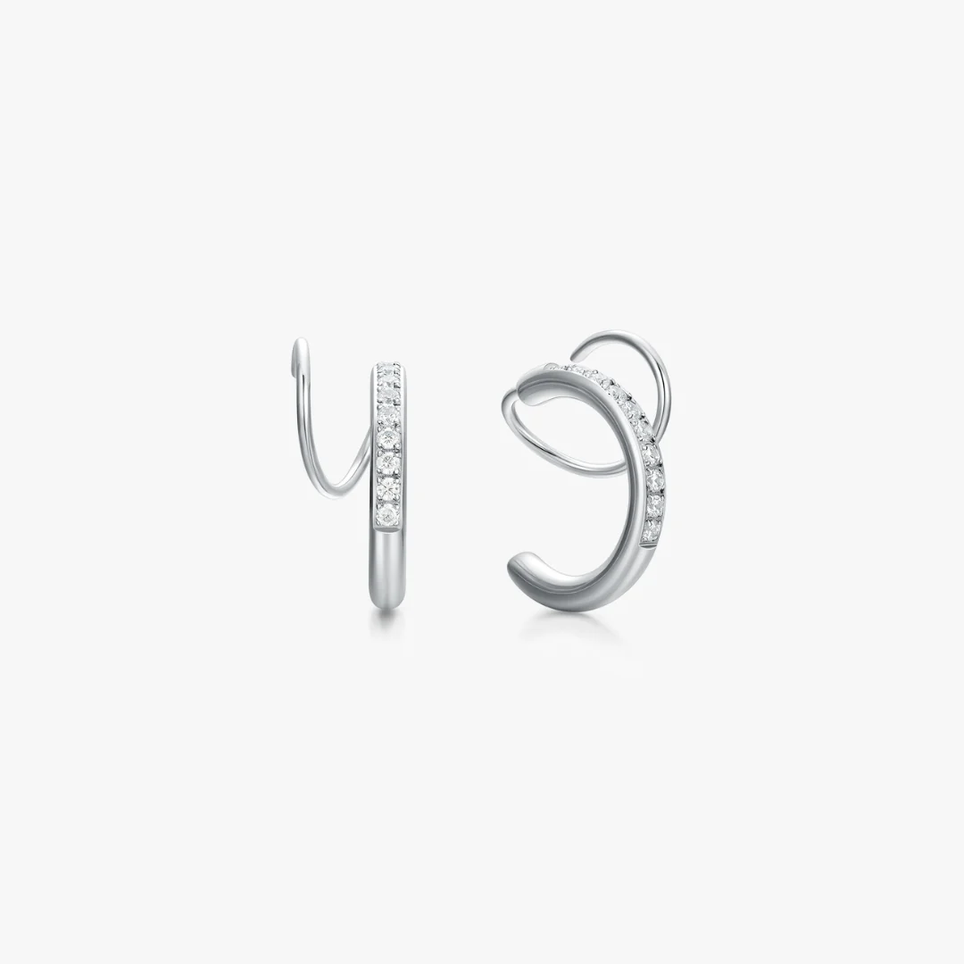 Crystal Aria Faux Double Hoops - Image 5