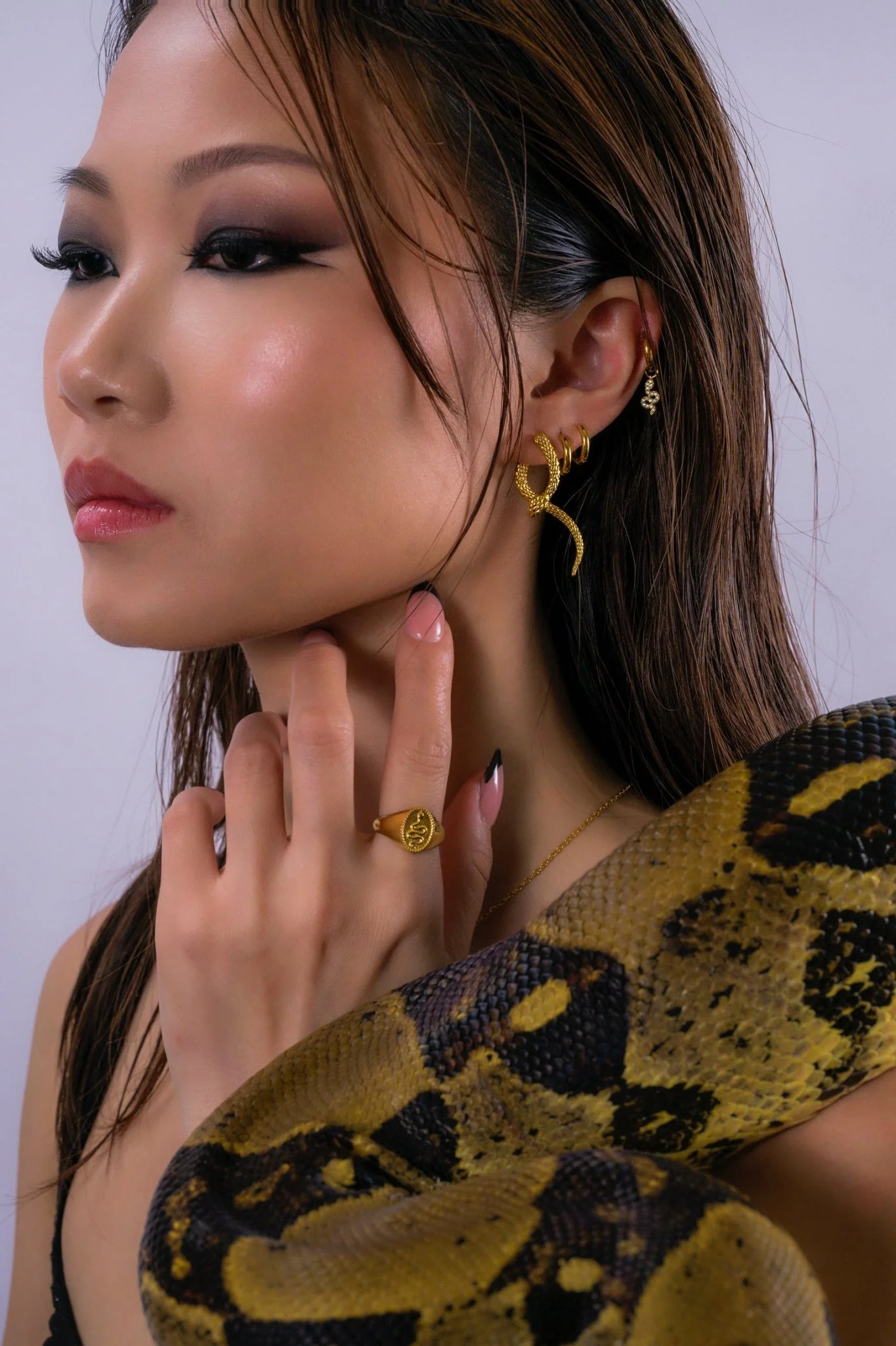 CZ Snake Hoop Charm (Single) - Image 3