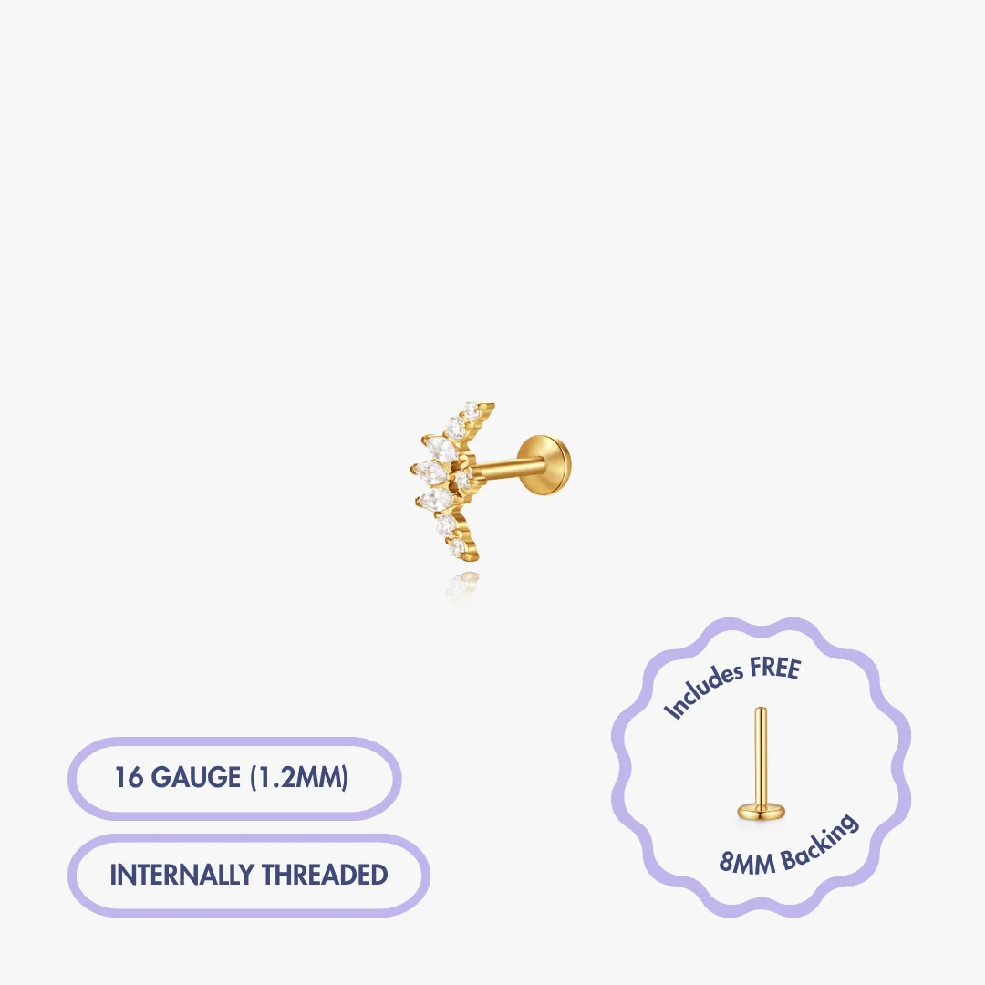 Empress Gem Titanium Flat Back Stud (Single) - Image 3