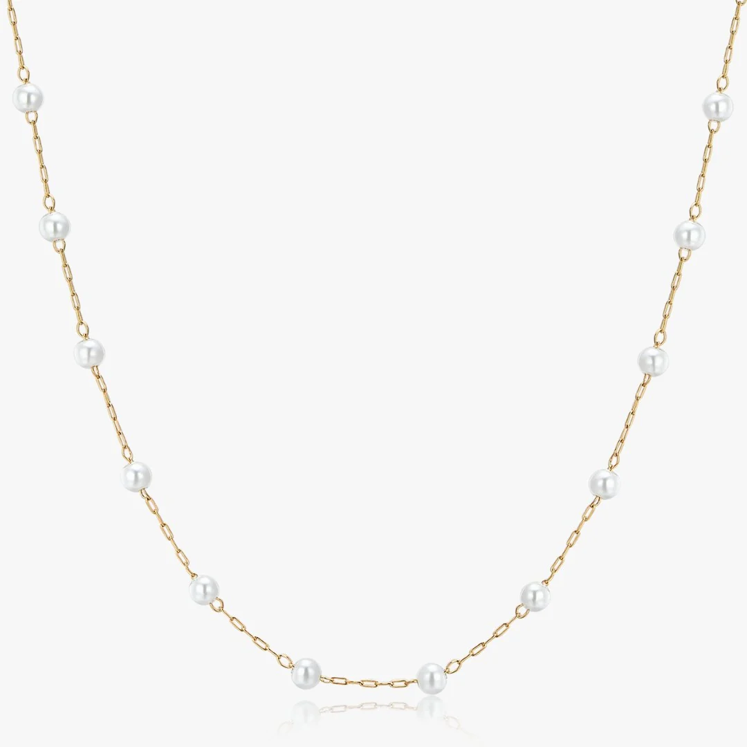Faux Pearl Choker Necklace - Image 8