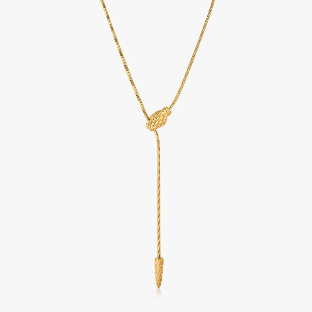 Geometric Snake Lariat Necklace - Image 6
