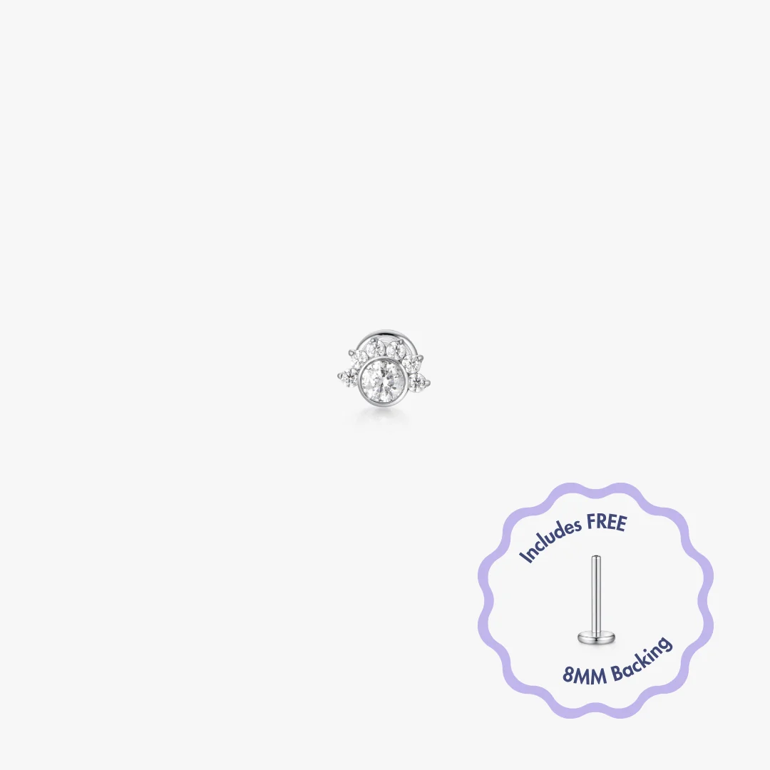 Halo Cluster Titanium Flat Back Stud (Single) - Image 4