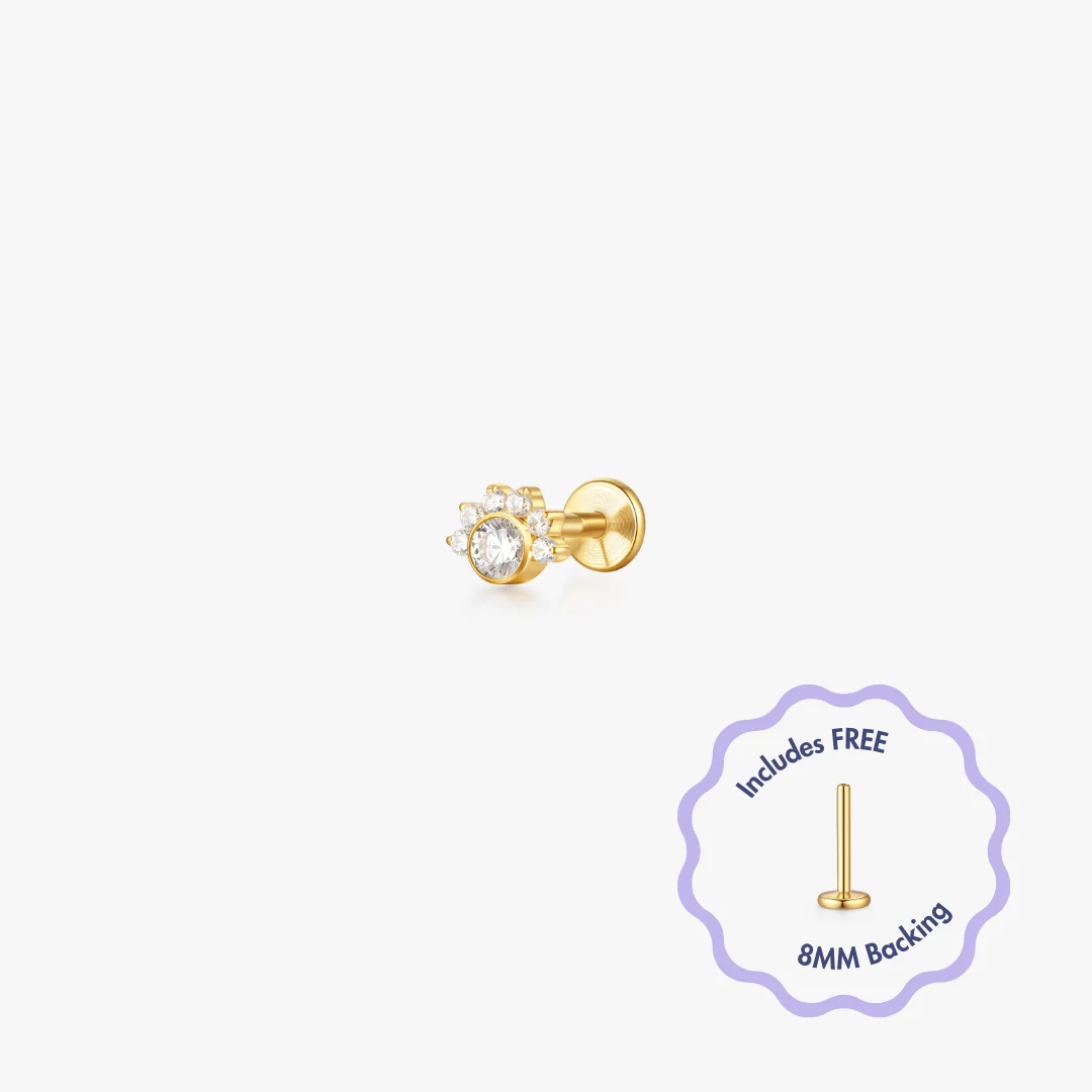 Halo Cluster Titanium Flat Back Stud (Single) - Image 5