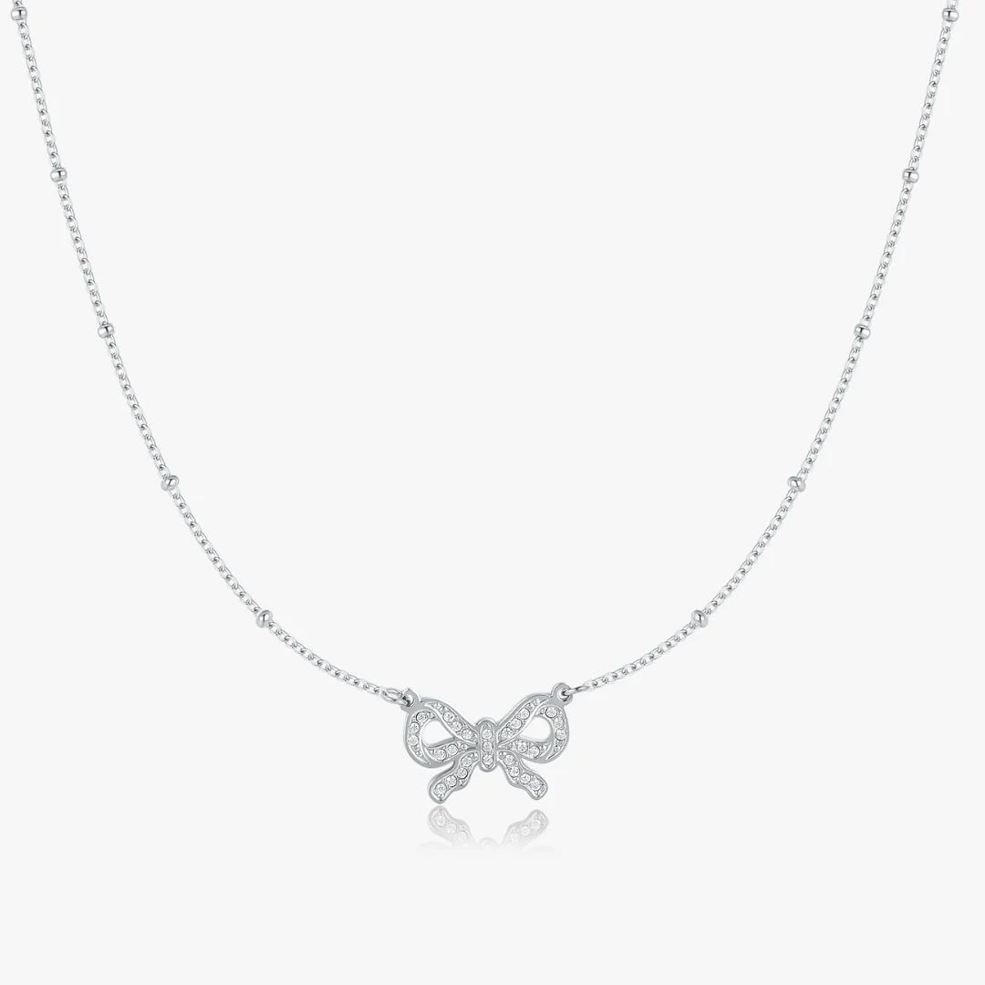 Pave Bow Necklace - Image 4