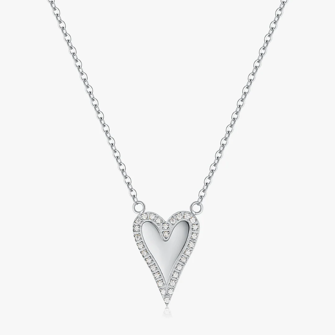 Pave Long Heart Necklace - Image 8