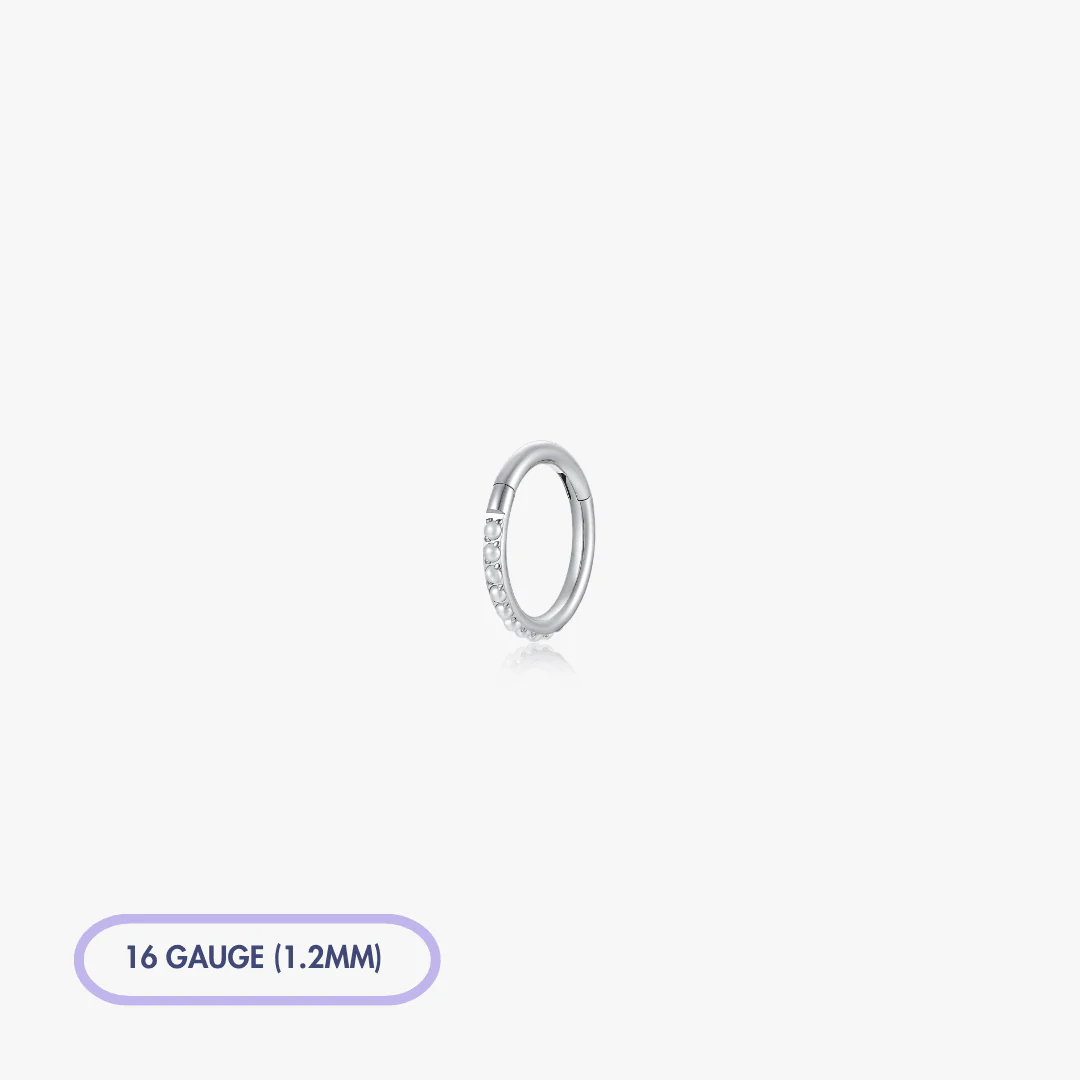 Pearl Gem Titanium Clicker Hoop (Single) - Image 6