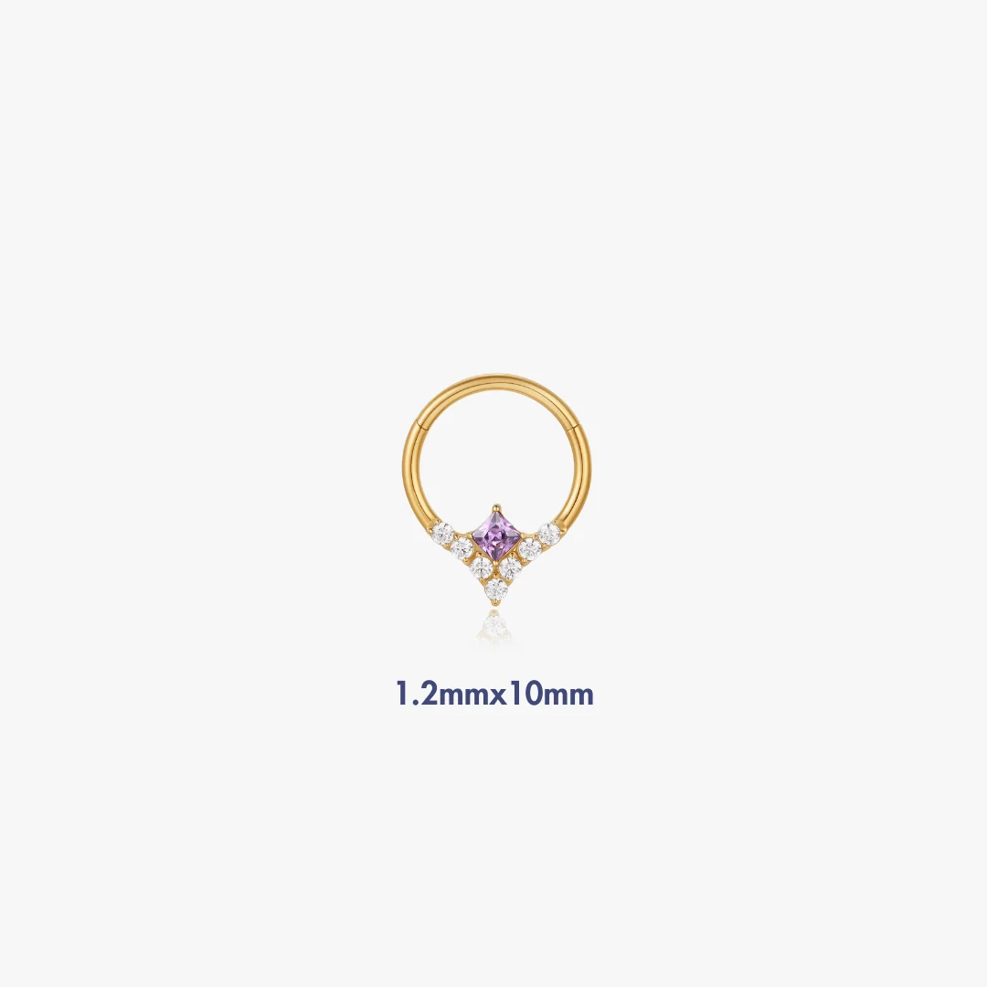 Purple Gem Lila Titanium Hoop (Single) - Image 3