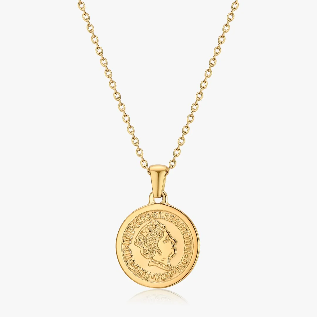 Queen Coin Necklace in Gold