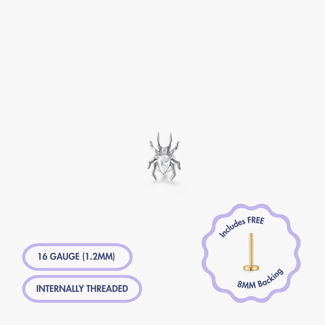 Spider Gem Titanium Flat Back Stud (Single) - Image 4