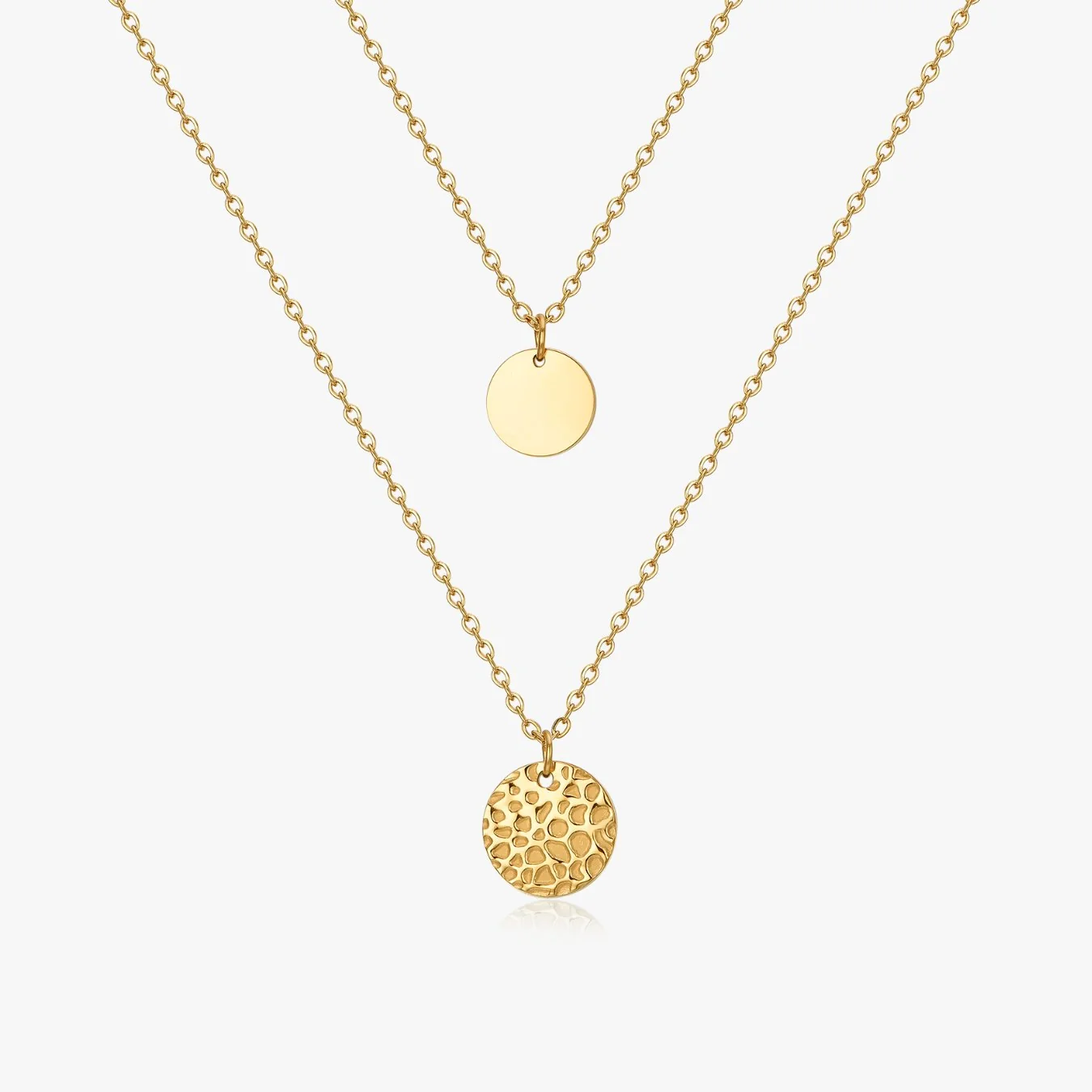 Two Layered Disk Necklace - Image 5